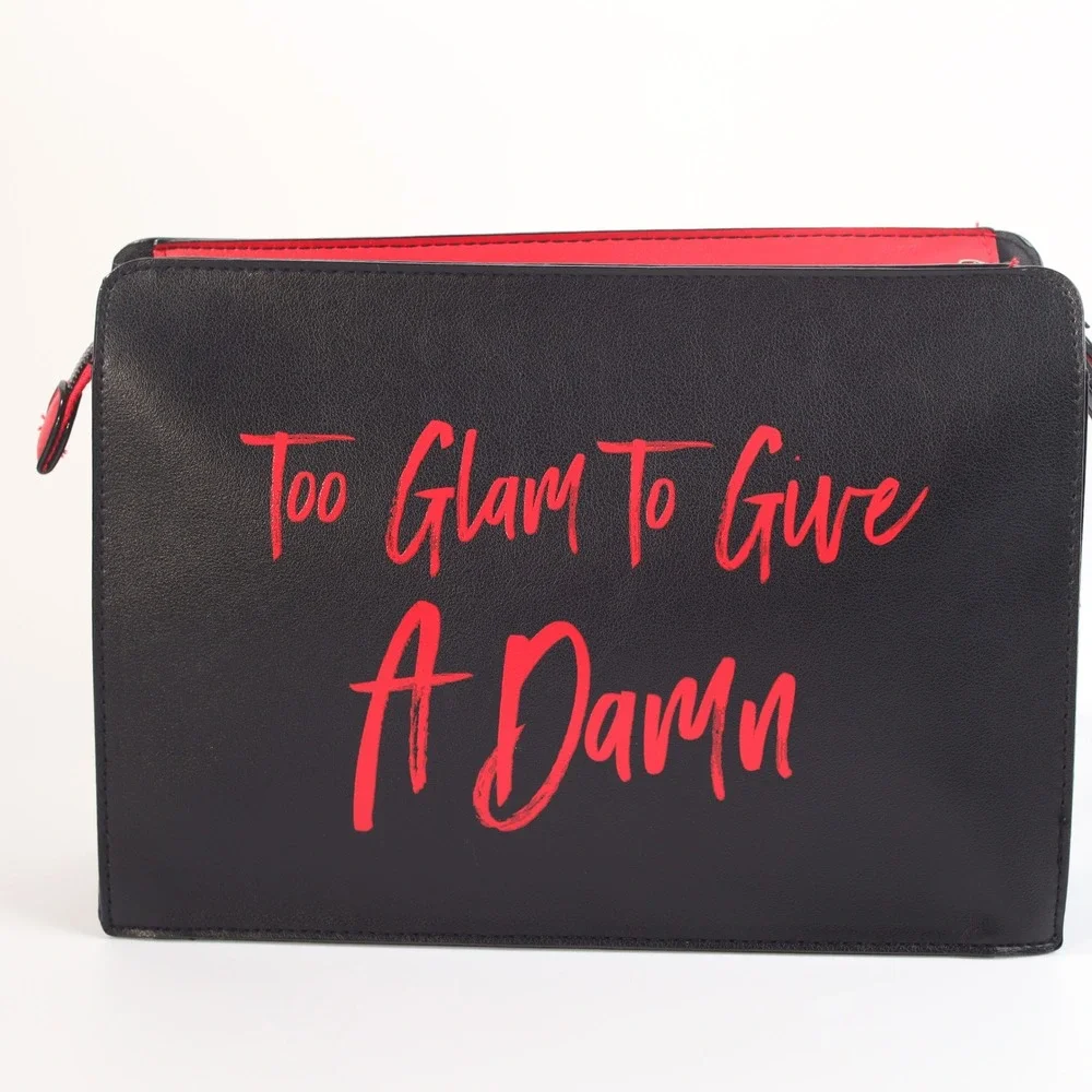 Victorias Secret Too Glam To Give A Damn Black Red Heart Sunglasses Makeup Bag